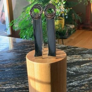 Snap-On Tools - Steak Knife Set - 6 Piece & Wood Round Block